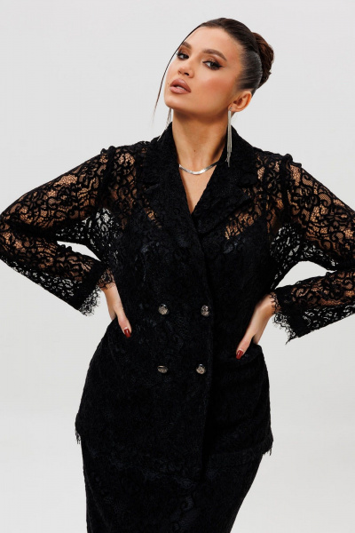 Жакет, юбка Mislana 1284 черный - фото 9