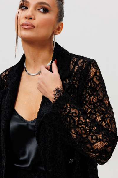 Жакет, юбка Mislana 1284 черный - фото 8