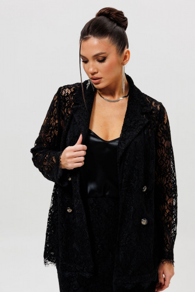 Жакет, юбка Mislana 1284 черный - фото 7