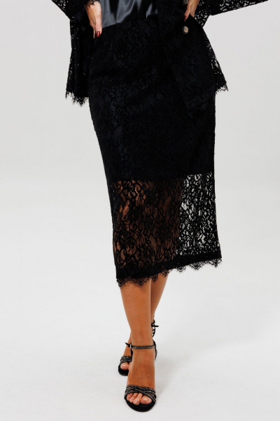 Жакет, юбка Mislana 1284 черный - фото 6