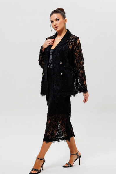 Жакет, юбка Mislana 1284 черный - фото 5