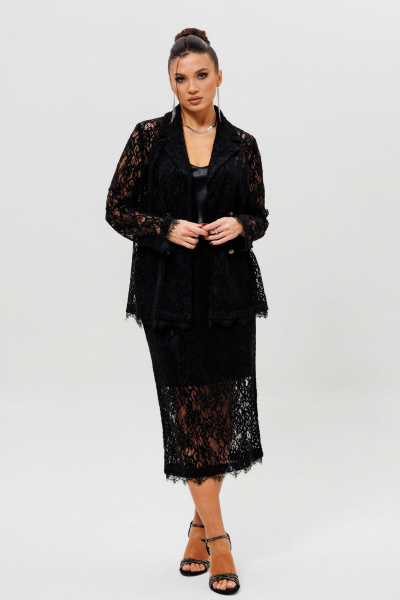 Жакет, юбка Mislana 1284 черный - фото 1