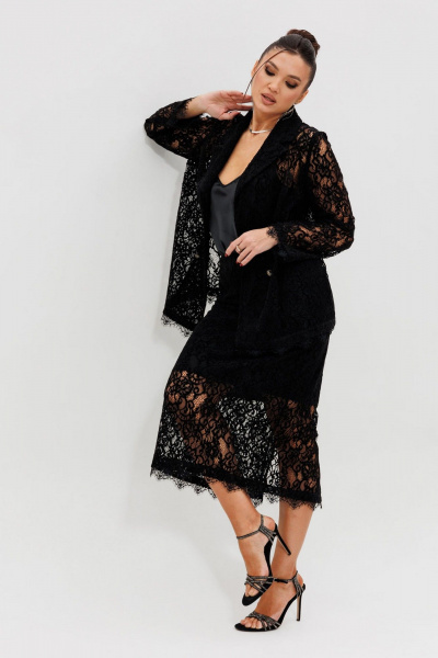 Жакет, юбка Mislana 1284 черный - фото 4