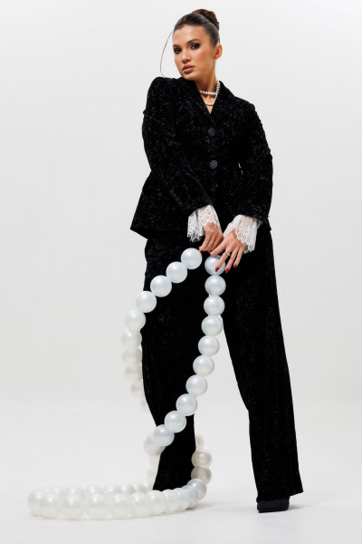 Брюки, жакет, манжеты Mislana 1285м черный - фото 7