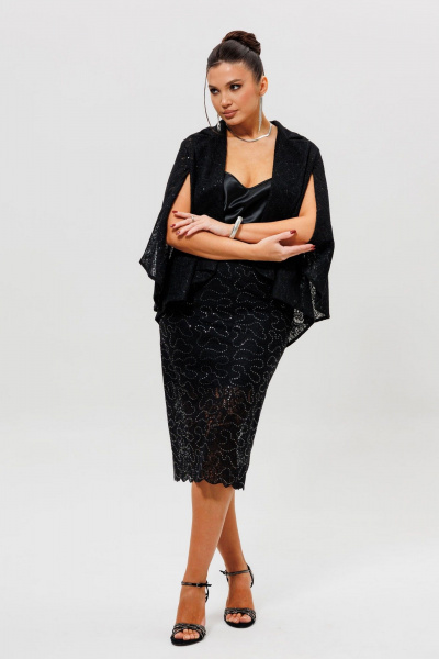 Блуза, жакет, юбка Mislana 1286/1 черный - фото 11