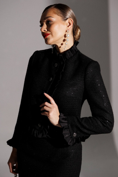 Жакет, юбка Мода Юрс 25-2941 черный - фото 9