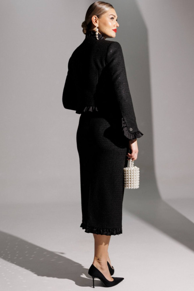 Жакет, юбка Мода Юрс 25-2941 черный - фото 7