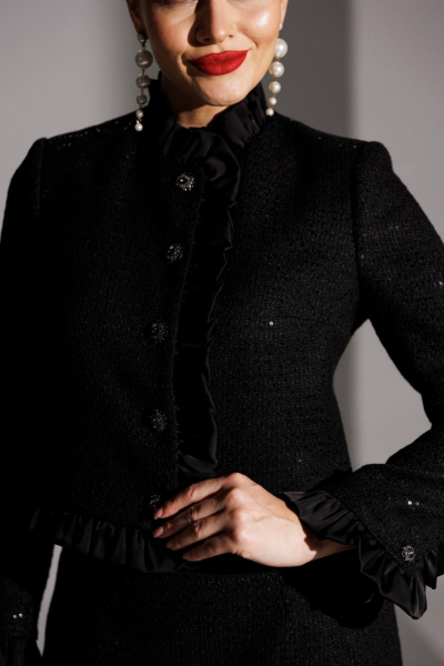 Жакет, юбка Мода Юрс 25-2941 черный - фото 6