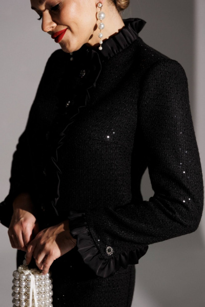 Жакет, юбка Мода Юрс 25-2941 черный - фото 5