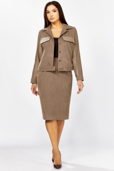 Жакет, юбка Мишель стиль 1334 бежевый - фото 10