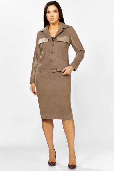 Жакет, юбка Мишель стиль 1334 бежевый - фото 4