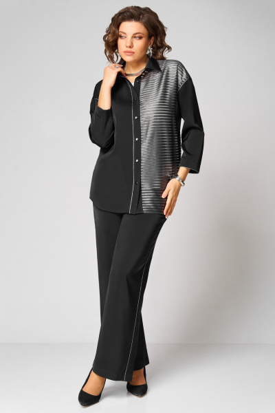 Блуза, брюки, топ Мишель стиль 1338 черно-белый - фото 4