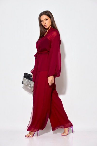 Блуза, брюки Anastasia 1063.1 бордовый - фото 7