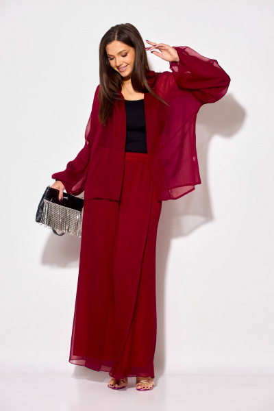 Блуза, брюки Anastasia 1063.1 бордовый - фото 5