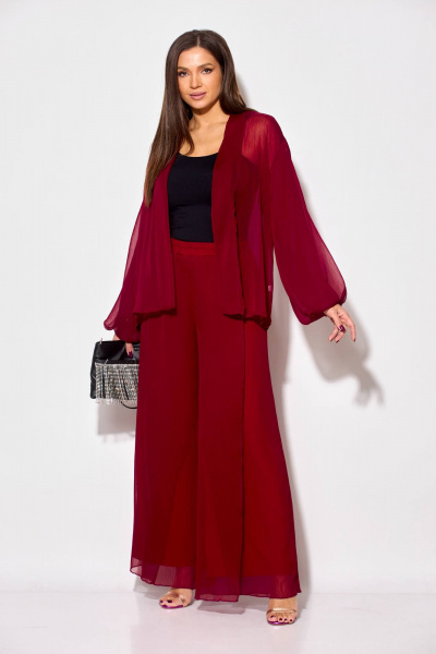 Блуза, брюки Anastasia 1063.1 бордовый - фото 4