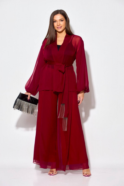 Блуза, брюки Anastasia 1063.1 бордовый - фото 2