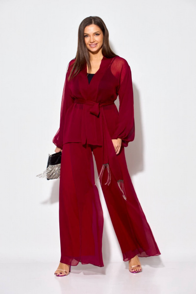 Блуза, брюки Anastasia 1063.1 бордовый - фото 1