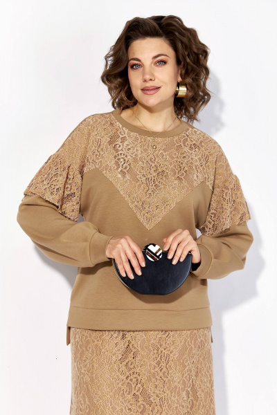 Джемпер, юбка Liliana 1499 бежевый - фото 4