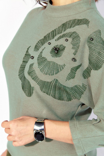 Джемпер, юбка Liliana 1500 олива - фото 4