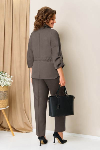 Блуза, брюки, жакет VOLNA 1398 светлый-шоколад - фото 6