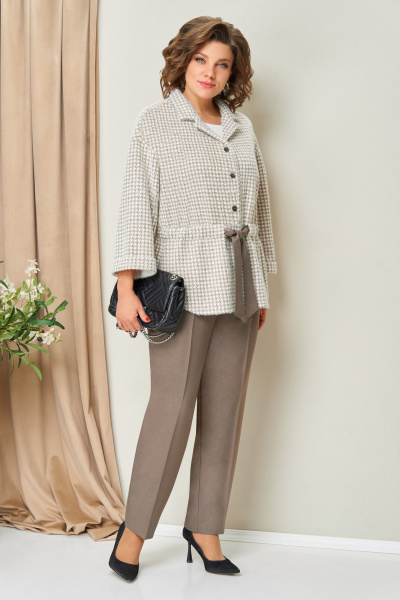 Блуза, брюки, жакет VOLNA 1441 бежевый - фото 4