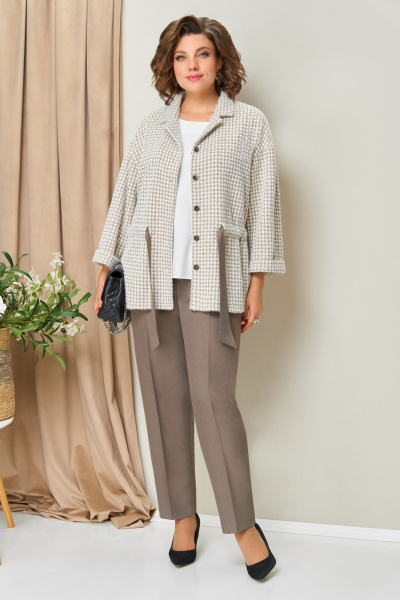 Блуза, брюки, жакет VOLNA 1441 бежевый - фото 1