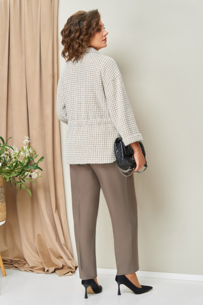 Блуза, брюки, жакет VOLNA 1441 бежевый - фото 5