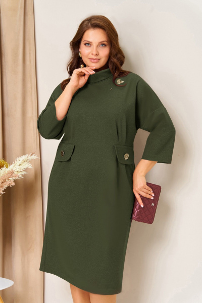 Платье VOLNA 1448 хаки - фото 4