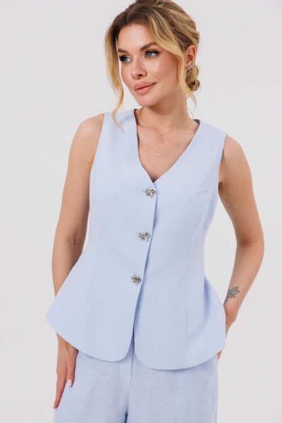 Брюки, жилет Marshop М189 голубой - фото 6