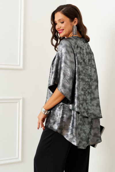 Блуза, брюки Beautiful&Free 6409 черный-серебро - фото 8