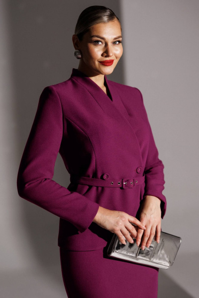 Жакет, юбка Мода Юрс 25-2940 ежевика - фото 4