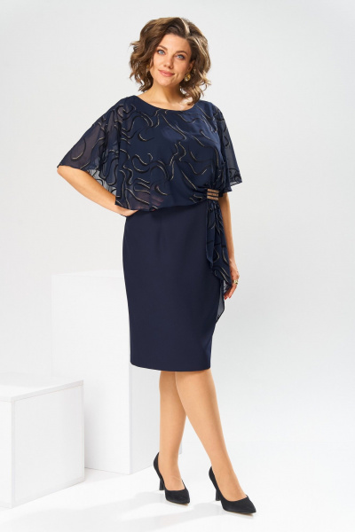 Платье Romanovich Style 1-2371 синий_флок - фото 6