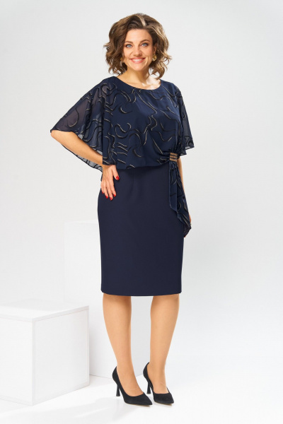 Платье Romanovich Style 1-2371 синий_флок - фото 5