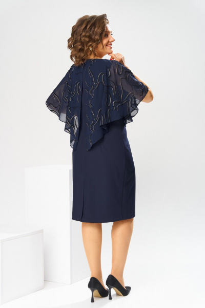 Платье Romanovich Style 1-2371 синий_флок - фото 3