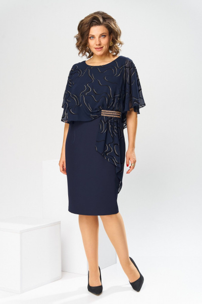 Платье Romanovich Style 1-2371 синий_флок - фото 1