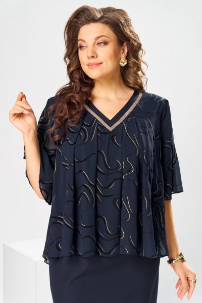 Платье Romanovich Style 1-2400 синий_флок - фото 8