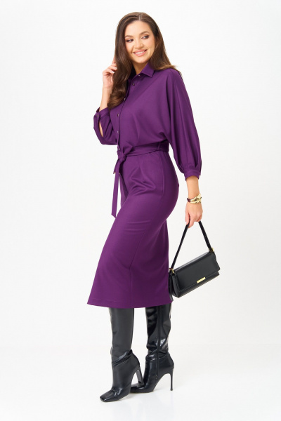 Платье Michel chic 2189 сливовый - фото 3