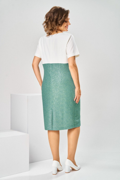 Жакет, платье Romanovich Style 3-2697 белый/зелень - фото 11