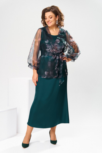 Кардиган, платье Romanovich Style 3-2789 изумруд - фото 2