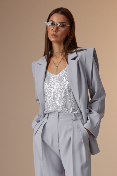 Брюки, жакет, топ N.O.W. 1627 серый - фото 4