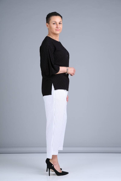 Блуза, брюки ZigzagStyle 384 черный/белый - фото 3