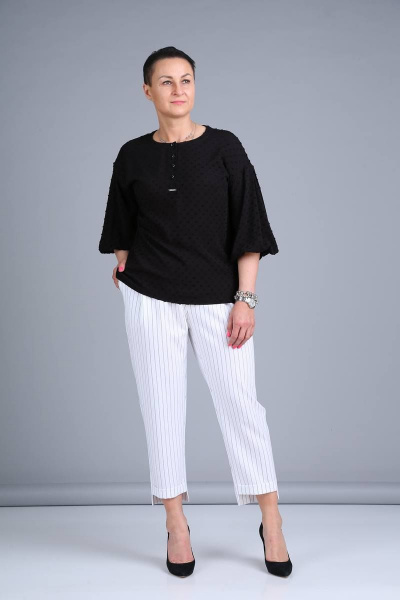 Блуза, брюки ZigzagStyle 384 черный/белый - фото 1
