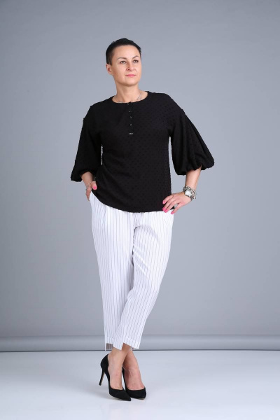 Блуза, брюки ZigzagStyle 384 черный/белый - фото 2