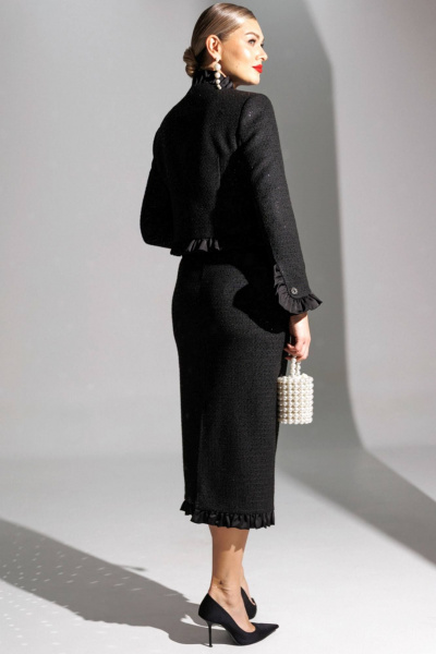 Жакет, юбка Мода Юрс 25-2941 черный - фото 7