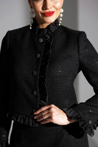 Жакет, юбка Мода Юрс 25-2941 черный - фото 6