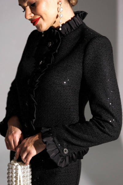 Жакет, юбка Мода Юрс 25-2941 черный - фото 5