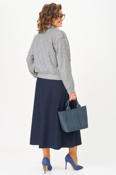 Бомбер, юбка Aira Style 24131 синий - фото 5