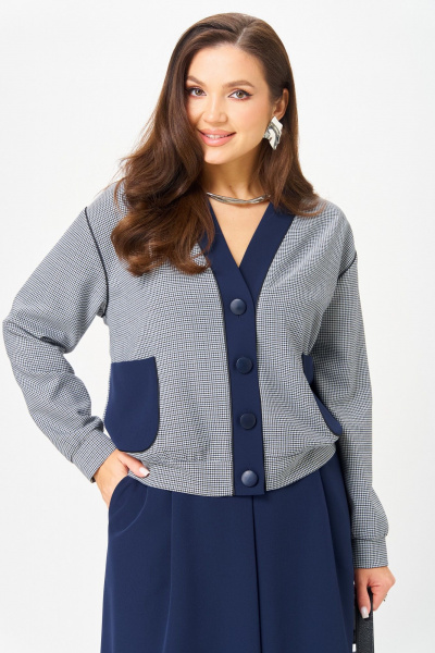 Бомбер, юбка Aira Style 24131-1 синий - фото 10