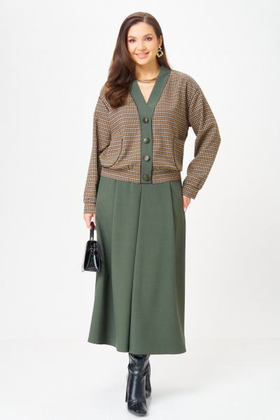 Бомбер, юбка Aira Style 24131-1 зеленый - фото 9