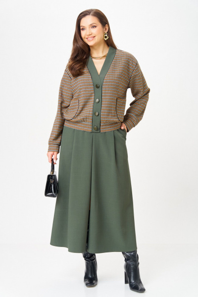 Бомбер, юбка Aira Style 24131-1 зеленый - фото 7